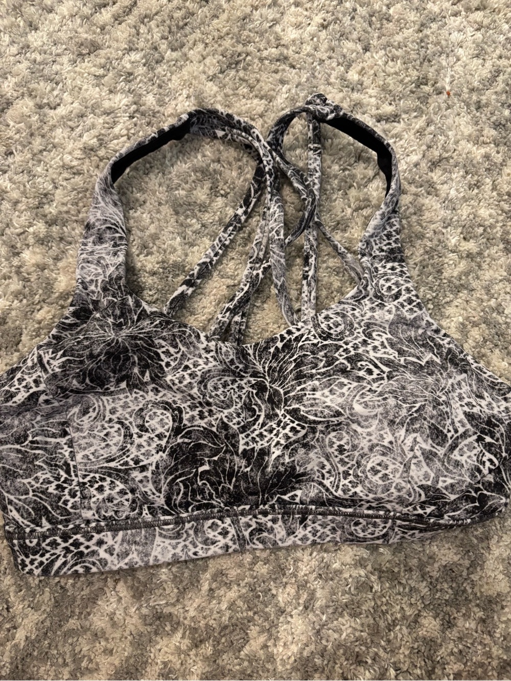 Lulu Lemon Black & White Printed Energy Sports Bra